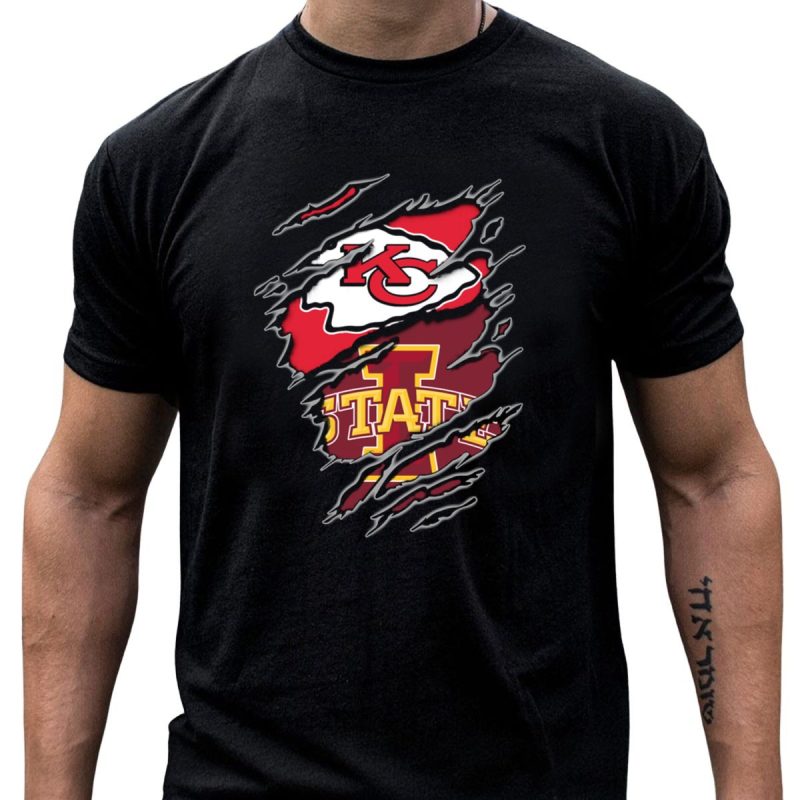 Kansas City Chiefs Iowa State Cyclones Ripped Claw T Shirt T Shirt 1 1