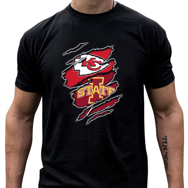 Kansas City Chiefs Iowa State Cyclones Torn Mesh T Shirt T Shirt 1 1