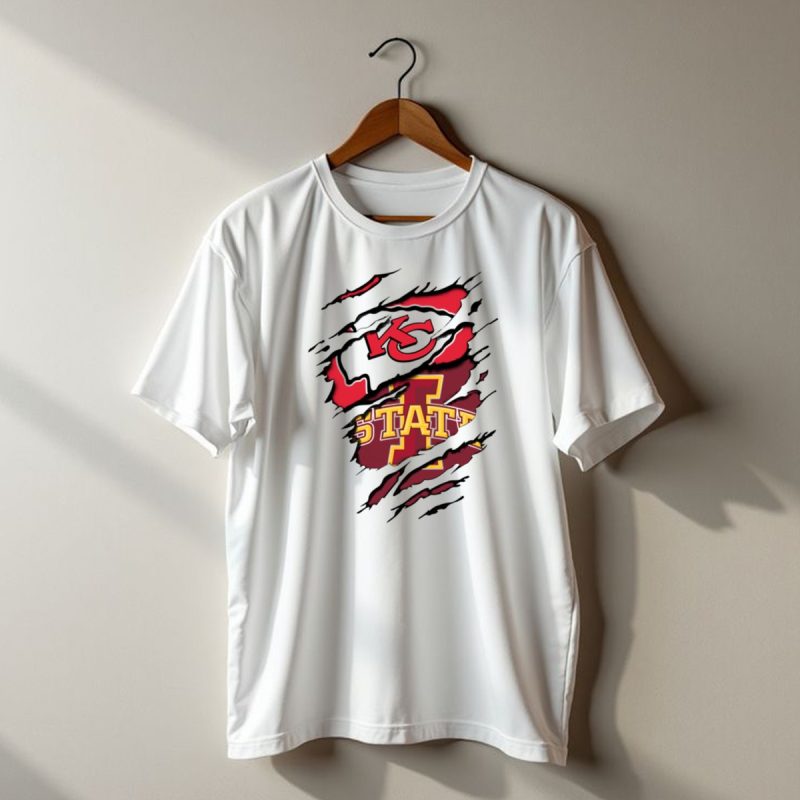 Kansas City Chiefs Iowa State Cyclones Torn T Shirt T Shirt 1 1