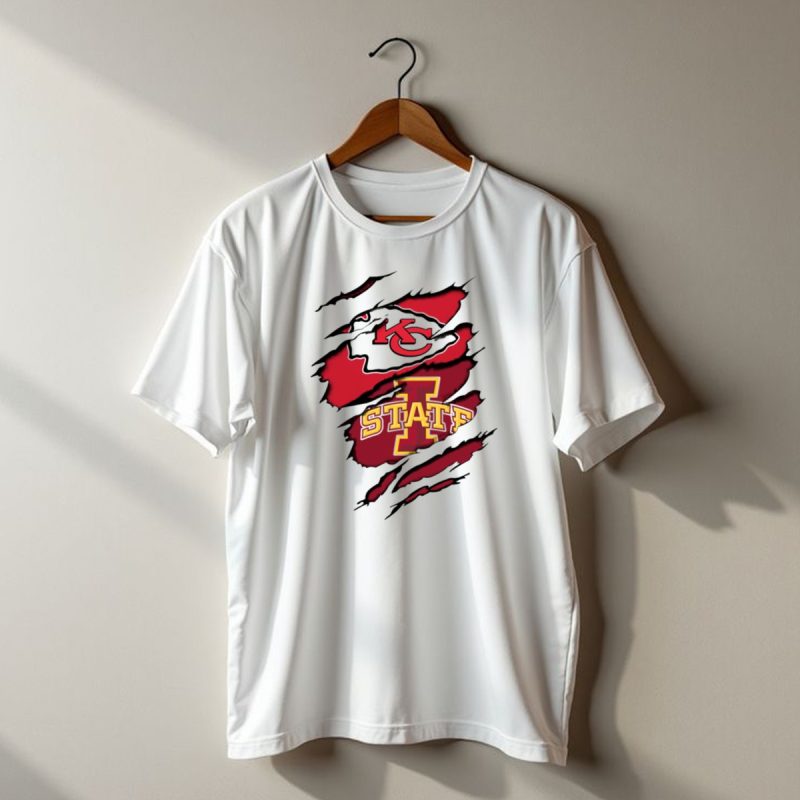 Kansas City Chiefs Iowa State University Torn Claw Marks T Shirt T Shirt 1 1