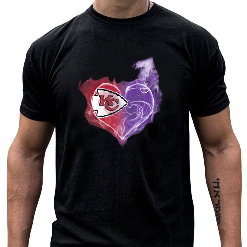 Kansas City Chiefs Kansas State Wildcats Heart T Shirt T Shirt 1 1