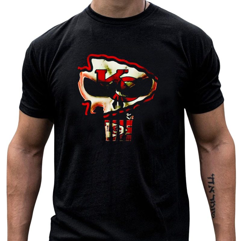 Kansas City Chiefs Kc Skull T Shirt T Shirt 1 1