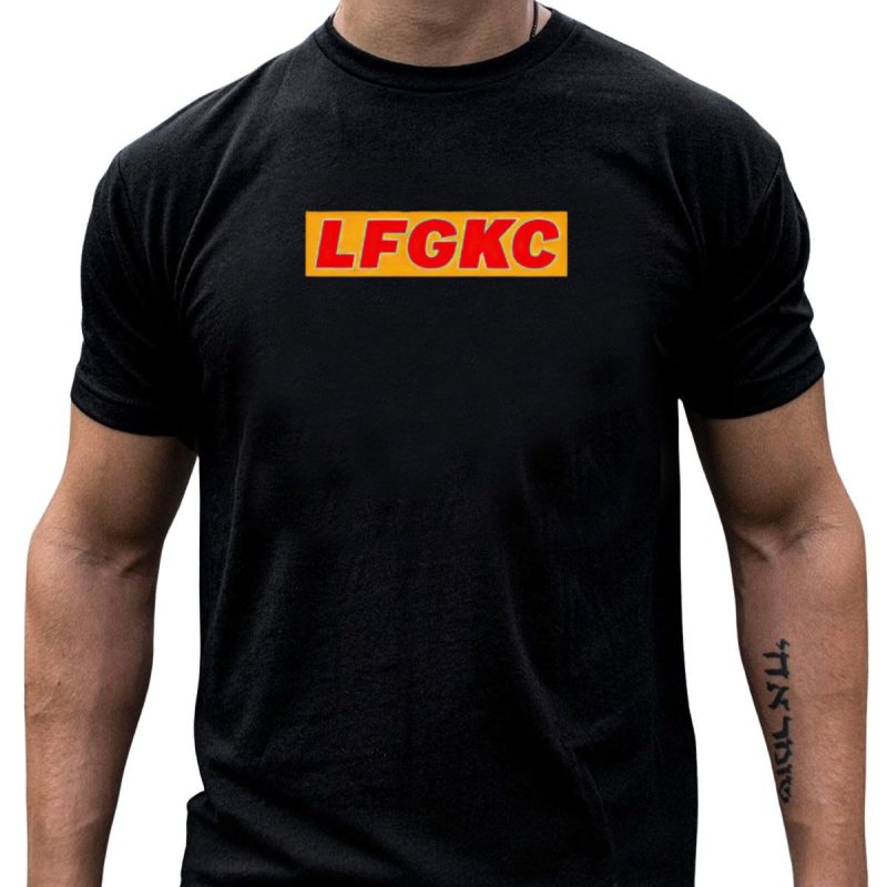 Kansas City Chiefs Lfgkc Bold Red Text On Yellow Banner Team Support T Shirt T Shirt 1 1