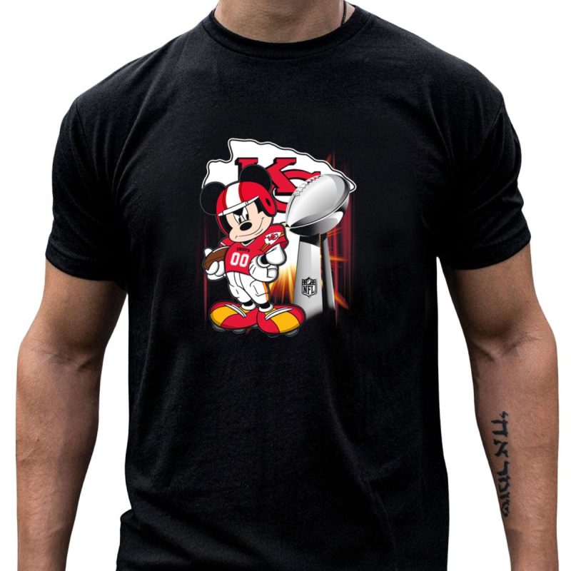 Kansas City Chiefs Mickey Mouse Trophy T Shirt T Shirt 1 1