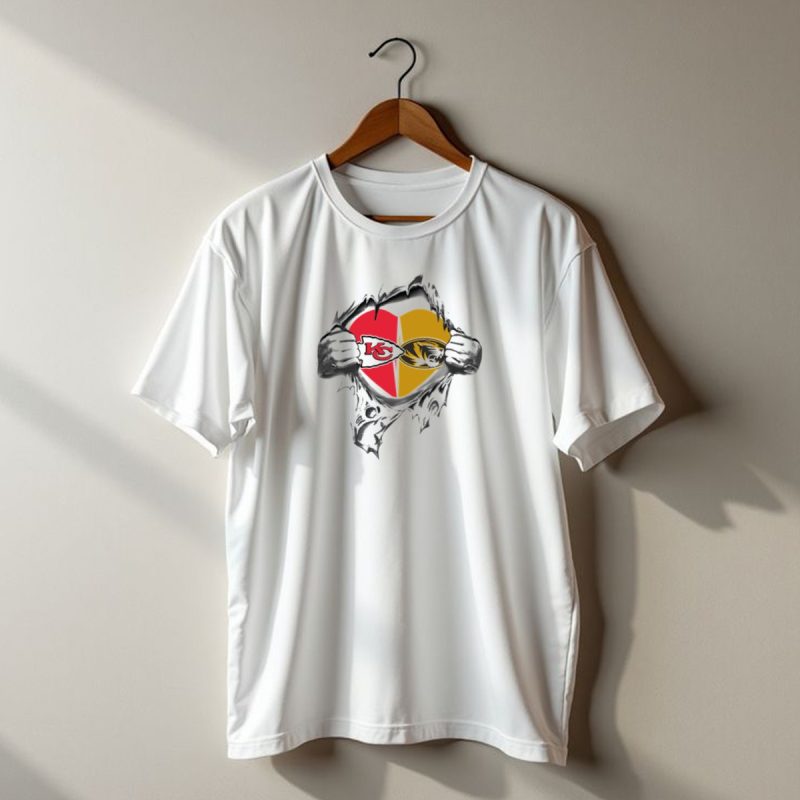 Kansas City Chiefs Missouri Tigers Heart Logo Chiefs Arrowhead Tigers Mascot T Shirt T Shirt 1 1