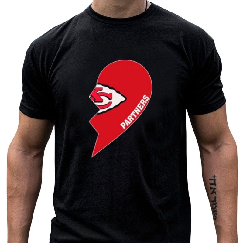 Kansas City Chiefs Partners Half Heart T Shirt T Shirt 1 1