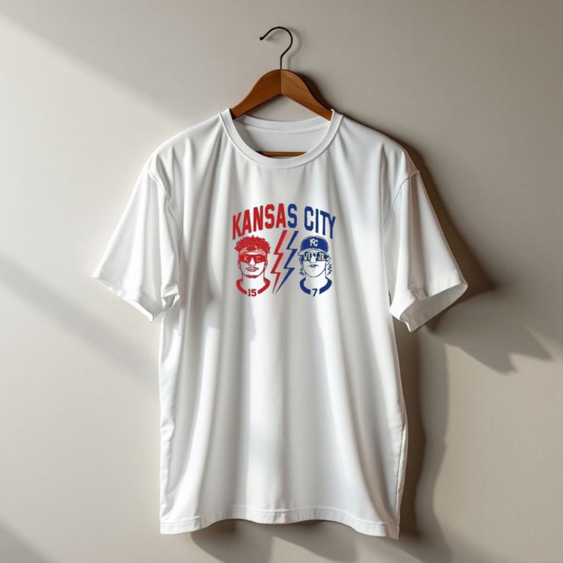 Kansas City Chiefs Patrick Mahomes 15 And Royals Bobby Witt Jr 7 T Shirt T Shirt 1 1