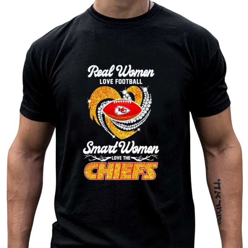Kansas City Chiefs Real Women Love Football Smart Women Love The Chiefs Diamond Love T Shirt T Shirt 1 1