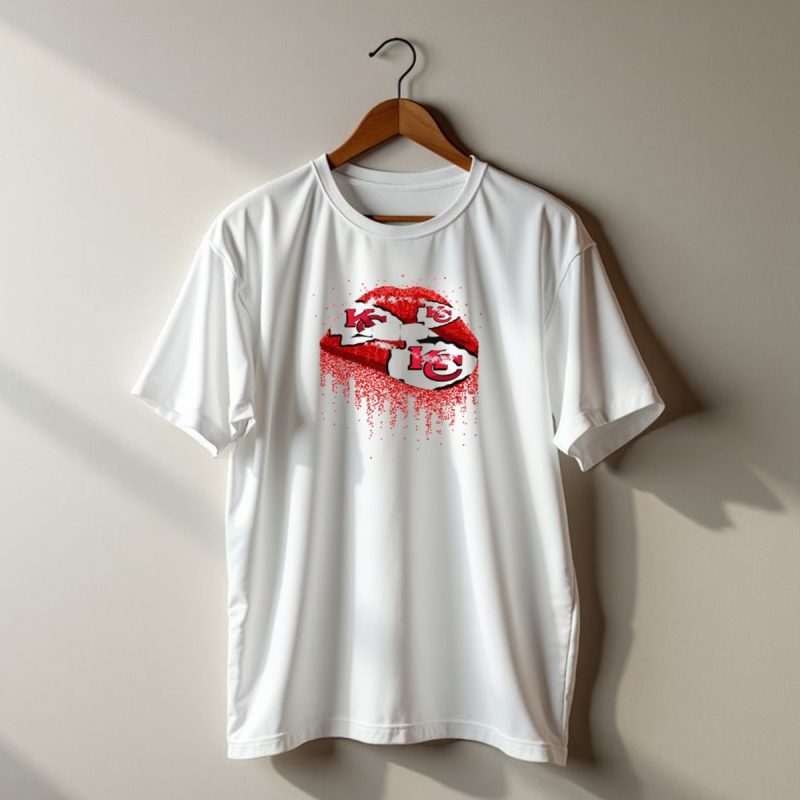Kansas City Chiefs Red Glitter Lips T Shirt T Shirt 1 1