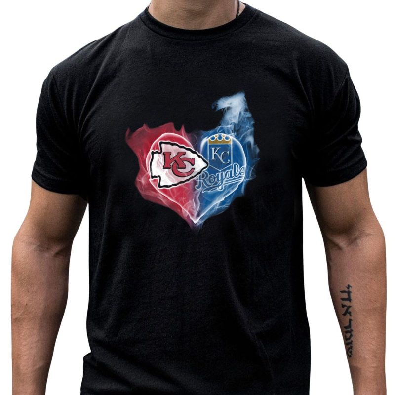 Kansas City Chiefs Royals Heart T Shirt T Shirt 1 1