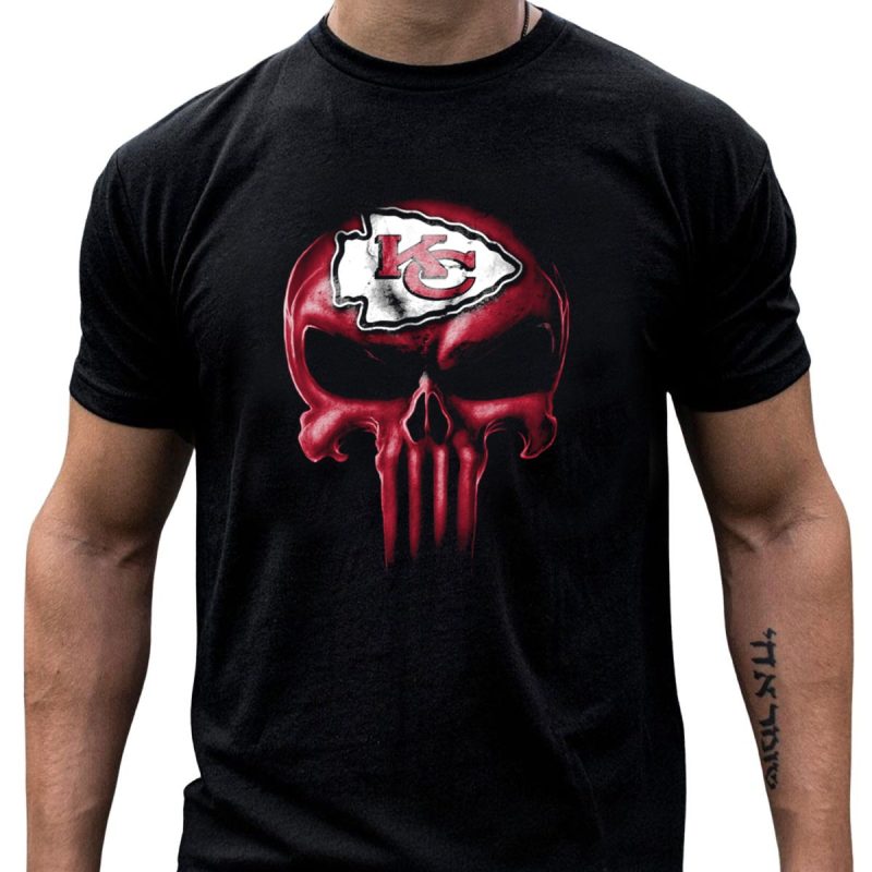 Kansas City Chiefs Skull T Shirt T Shirt 1 1