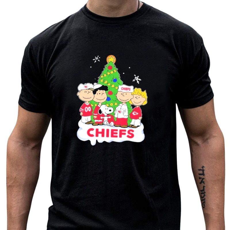 Kansas City Chiefs Snoopy Christmas Peanuts Characters Chiefs Holiday T Shirt T Shirt 1 1