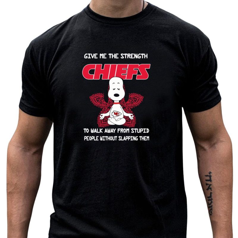 Kansas City Chiefs Snoopy Give Me The Strength To Walk Away From Stupid People Without Slapping Them Yoga T Shirt T Shirt 1 1