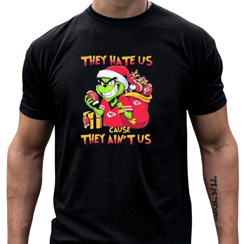 Kansas City Chiefs They Hate Us Cause They Aint Us Grinch Christmas Santa Football T Shirt T Shirt 1 1