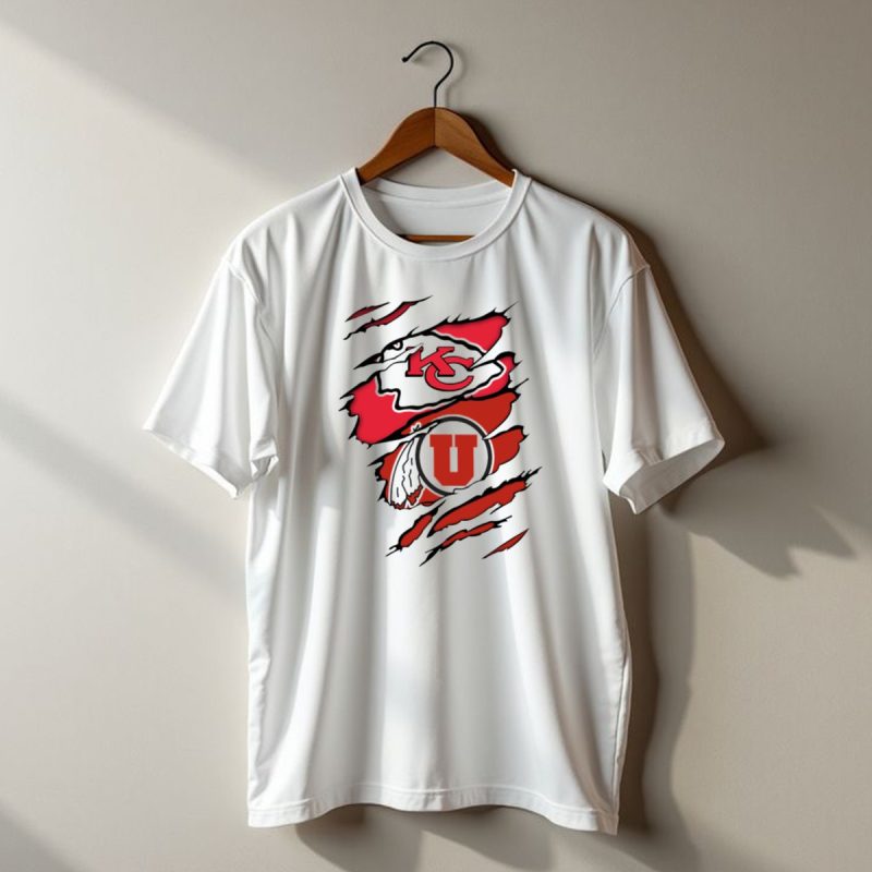 Kansas City Chiefs Utah Utes Claw Marks Logo Combination T Shirt T Shirt 1 1