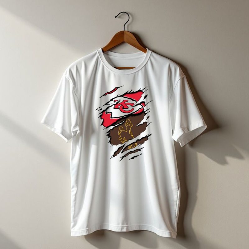 Kansas City Chiefs Wyoming Cowboys Logo Mashup T Shirt T Shirt 1 1