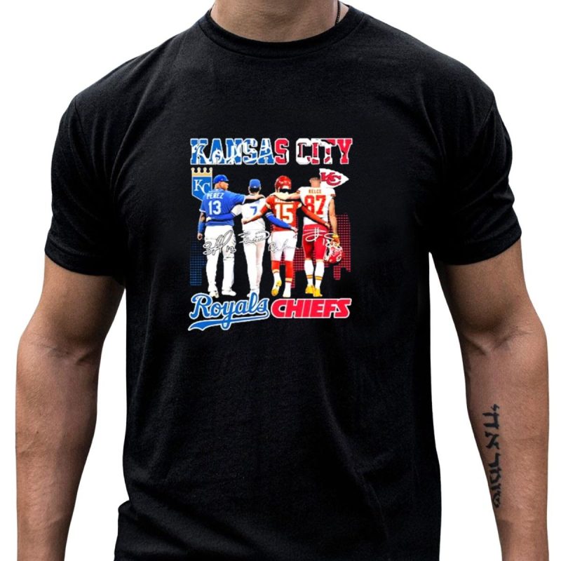 Kansas City Perez Witt Jr Mahomes Kelce Royals Chiefs T Shirt T Shirt 1 1