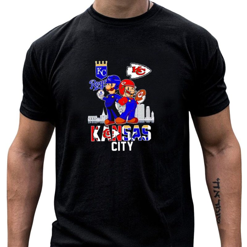 Kansas City Royals Chiefs Mario Bros Skyline T Shirt T Shirt 1 1