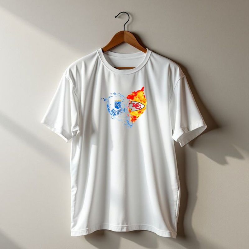 Kansas City Royals Kc Chiefs Heart Water Fire T Shirt T Shirt 1 1