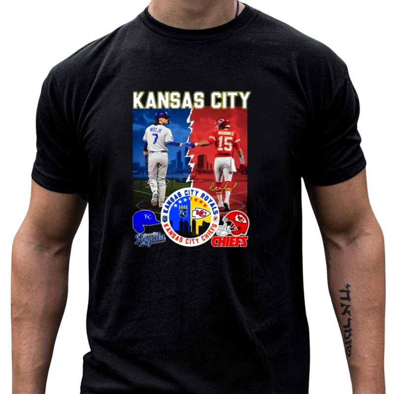 Kansas City Royals Robert Witt Jrkids T Shirt Fchiefs Patrick Mahomes Signatures Royals Chiefs T Shirt T Shirt 1 1
