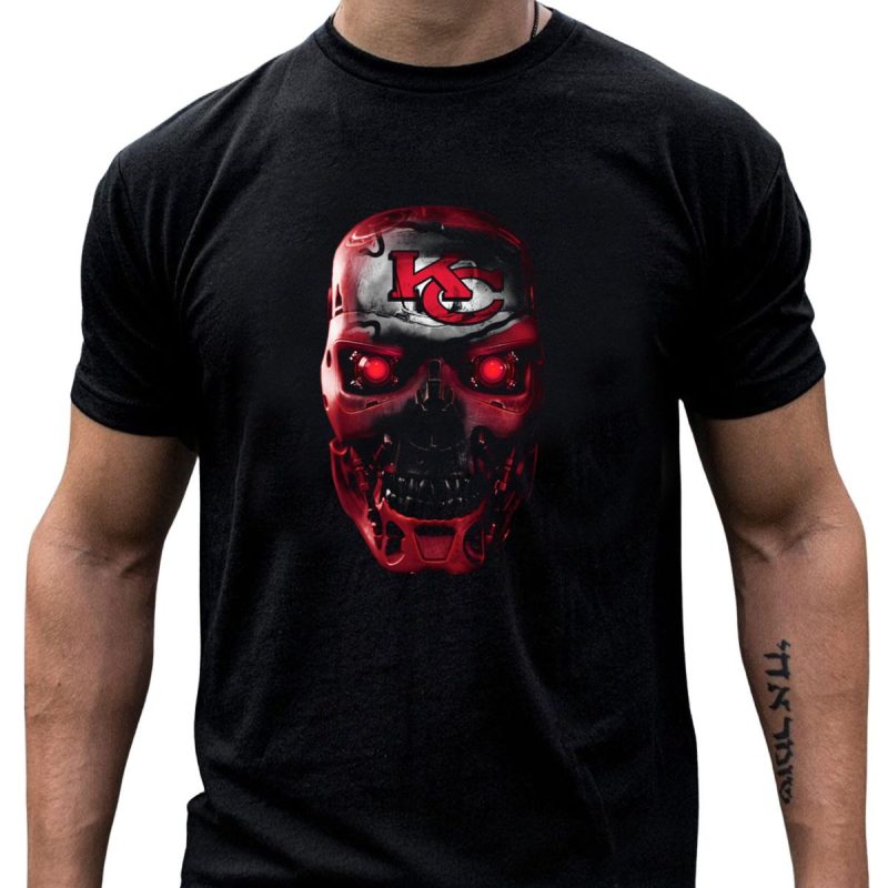 Kansas City Skull Chiefs Red Robotic T Shirt T Shirt 1 1