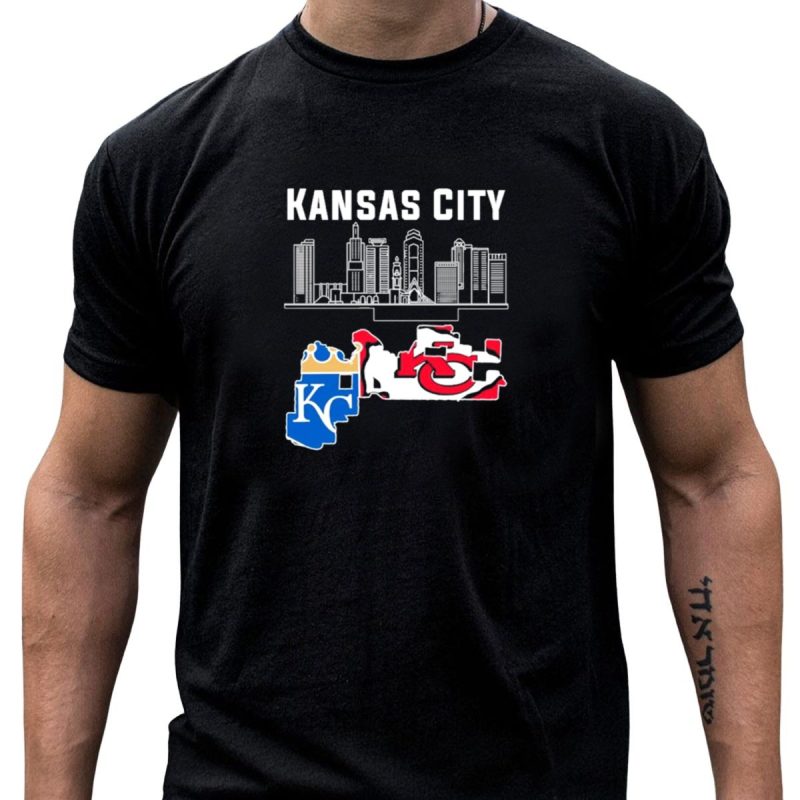 Kansas City Skyline With Chiefs And Royals T Shirt T Shirt 1 1