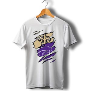 Kansas State Wildcats New Orleans Saints Fleur De Lis Combination T Shirt