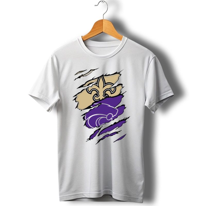 Kansas State Wildcats New Orleans Saints Fleur De Lis Combination T Shirt 1 T Shirt 1