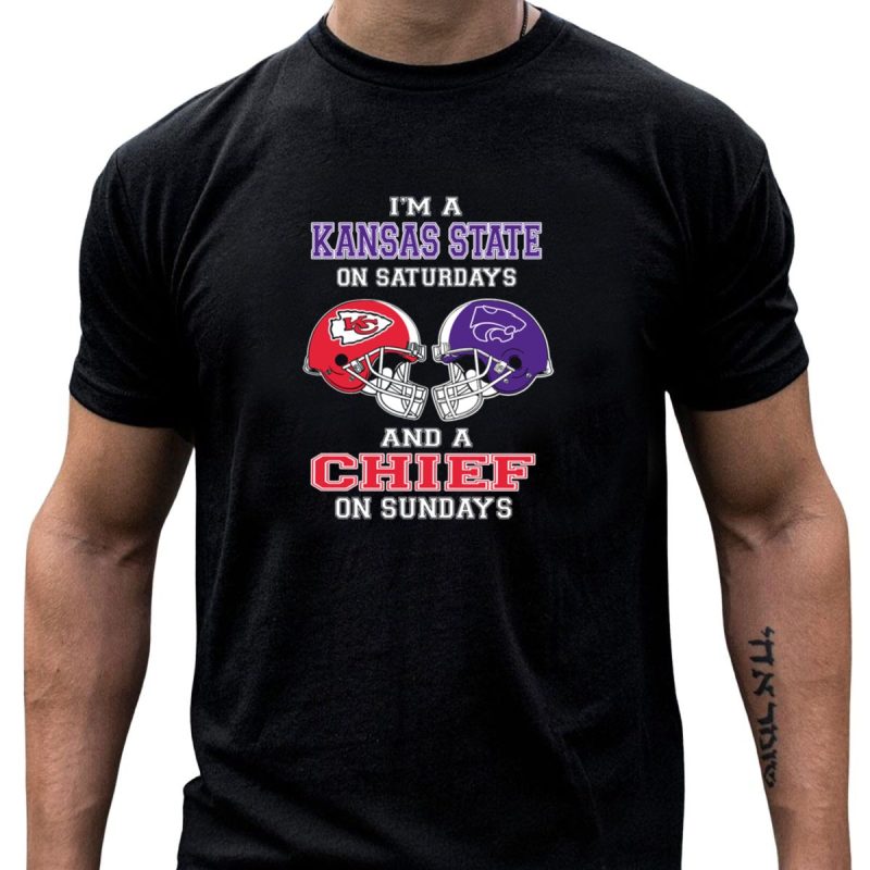 Kansas State Wildcats Saturdays Chiefs Sundays Football Fan T Shirt T Shirt 1 1