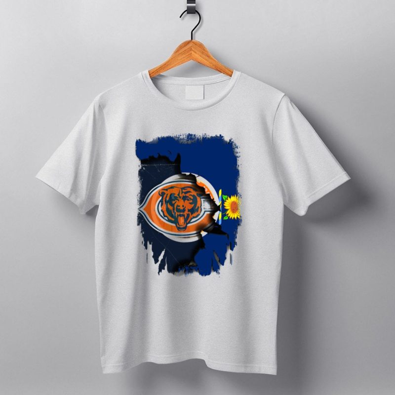 Kansas Sunflower With Chicago Bears T Shirt 1 T Shirt 1