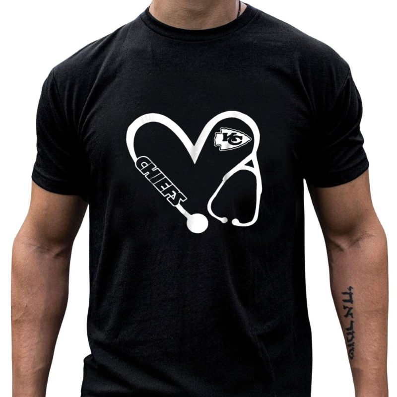 Kc Chiefs Nurse Heart Stethoscope T Shirt T Shirt 1 1