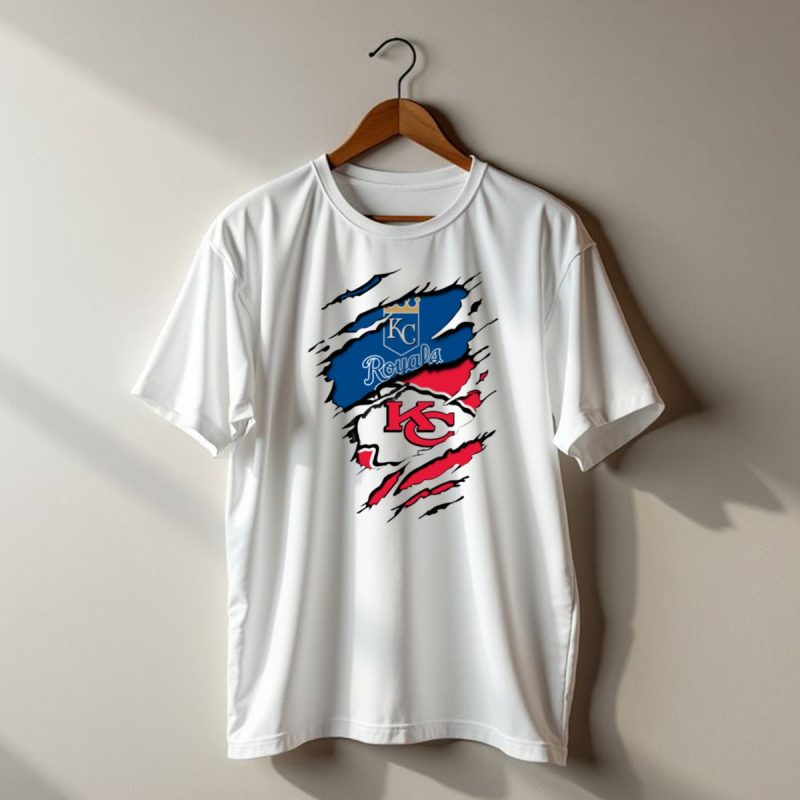 Kc Royals Kc Chiefs Torn Claw Marks T Shirt T Shirt 1 1