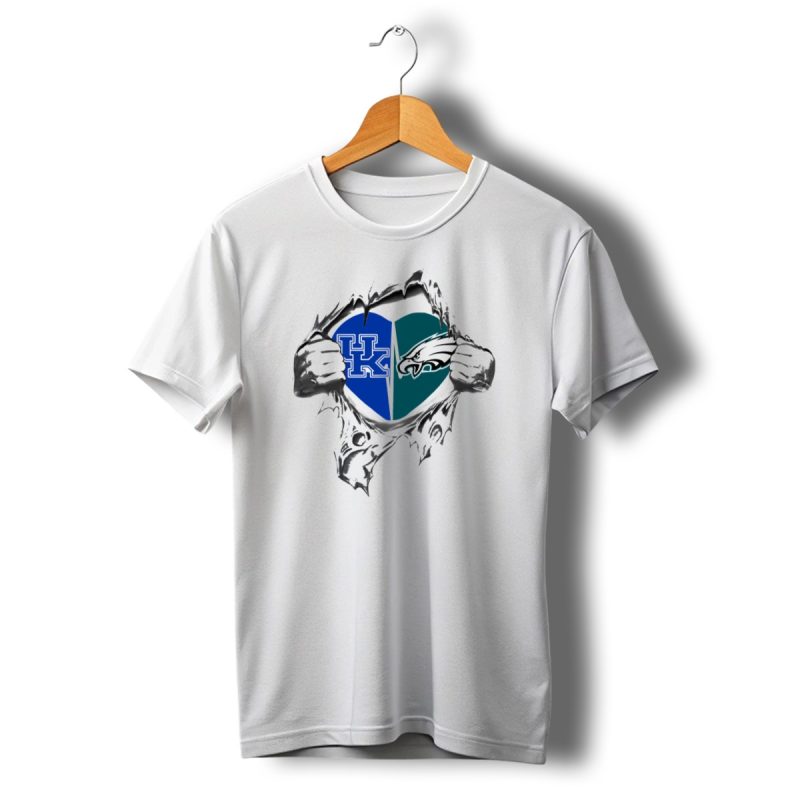Kentucky Wildcats And Philadelphia Eagles United In Heart T Shirt T Shirt 1 1
