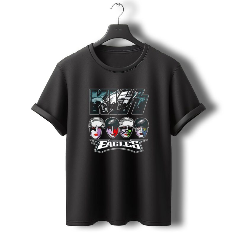 Kiss Band Meets Philadelphia Eagles Face Paint Fans T Shirt T Shirt 0 1