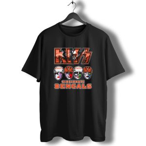 Kiss Cincinnati Bengals Faces With Orange Helmets T-Shirt
