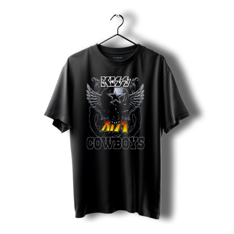 Kiss Dallas Cowboys Skull With Star And Wings T Shirt 1 T Shirt 1 1