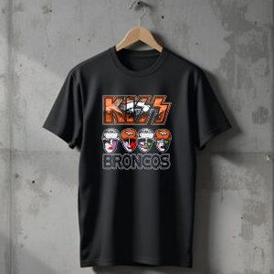 Kiss Denver Broncos Football Helmet Band Makeup T-Shirt