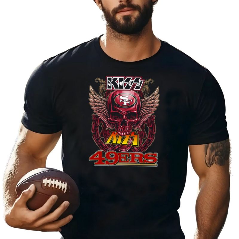 Kiss Sf 49Ers Skull Wings Chain T Shirt T Shirt 1
