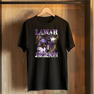 LAMAR JACKSON Baltimore Ravens Quarterback Collage T-Shirt