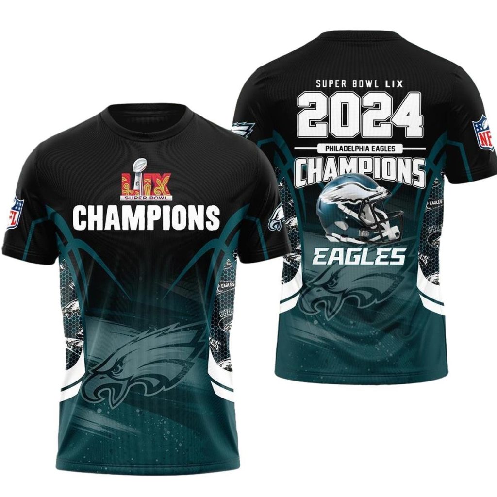 Lix Champions 2024 Philadelphia Eagles Name Player Aop Tshirt
