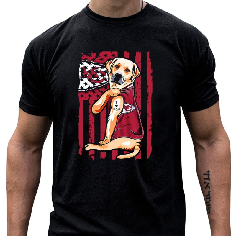 Labrador Retriever I Love Mom Kansas City Chiefs Fan T Shirt T Shirt 1 1