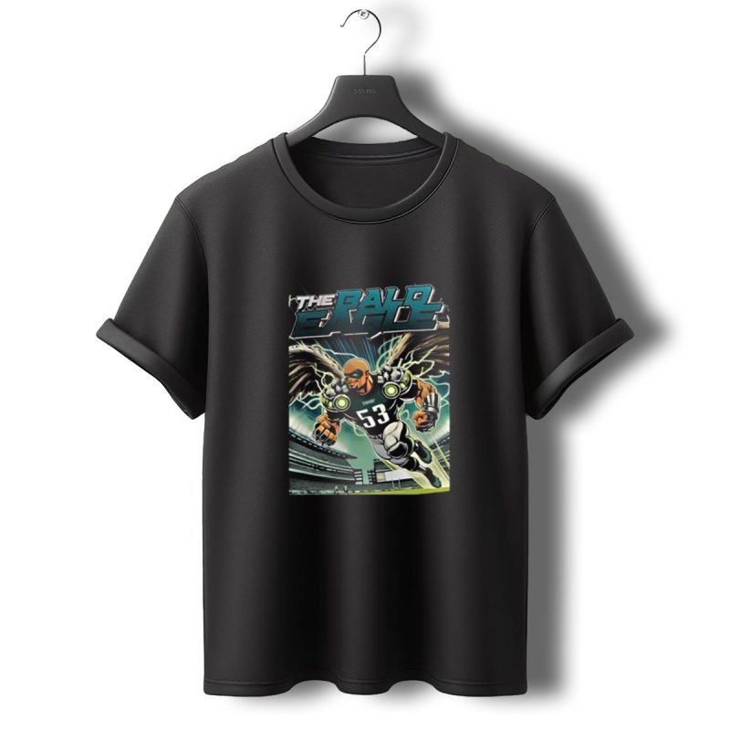 Landon Dickerson Philadelphia Eagles The Bald Eagle Zack Baun 53 Superhero Stadium T Shirt T Shirt 0 1