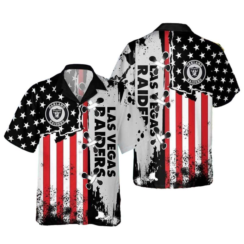 Las Vegas Raiders American Flag Independence Day Hawaiian Shirt 1