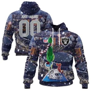 Las Vegas Raiders And Grinch Christmas AOP Hoodie