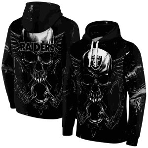 Las Vegas Raiders Angel Skull Artwork Black AOP Hoodie