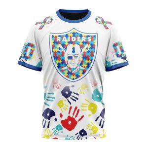 Las Vegas Raiders Autism Awareness Hands AOP T-Shirt
