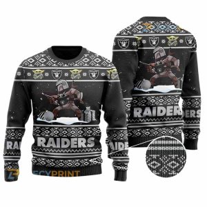 Las Vegas Raiders Baby Yoda Boba Fett The Mandalorian Ugly Sweater