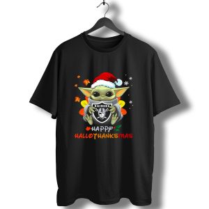 Las Vegas Raiders Baby Yoda Happy Hallothanksmas 505 L1Ptt T-Shirt
