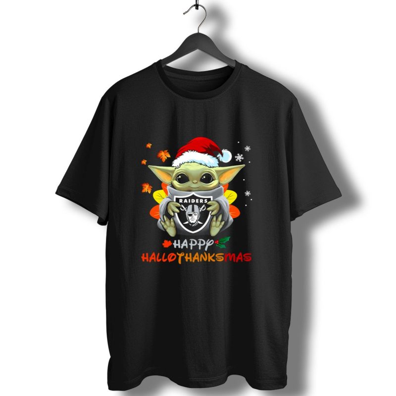 Las Vegas Raiders Baby Yoda Happy Hallothanksmas 505 L1Ptt T Shirt 1 T Shirt 1