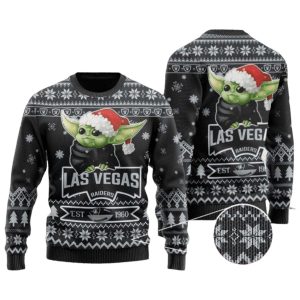 Las Vegas Raiders Baby Yoda Holiday Cheer Ugly Christmas Sweater